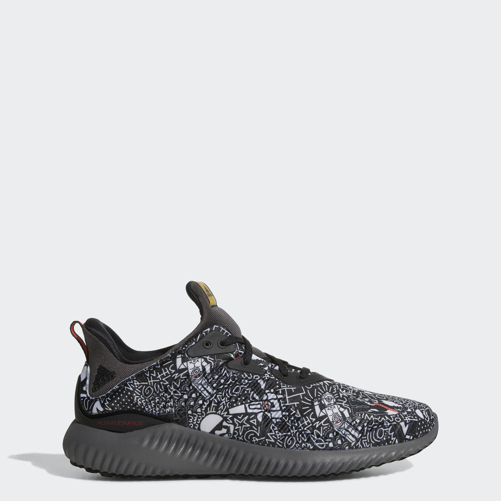 Adidas Alphabounce Star Wars - παπουτσια για τρεξιμο για αγορια - Μαυρα/Γκρι/Κοκκινα,Μέγεθος: EU 27